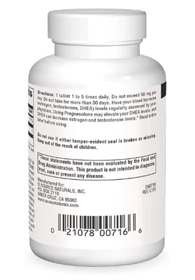 Pregnenolone, 10mg, 60 Tabletes, Source Naturals