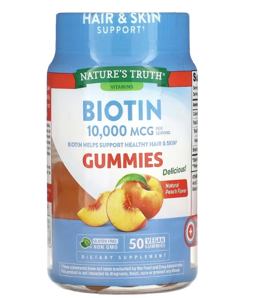 Biotina 10.000mcg, 50 Gomas Sabor Pêssego, Nature's Truth