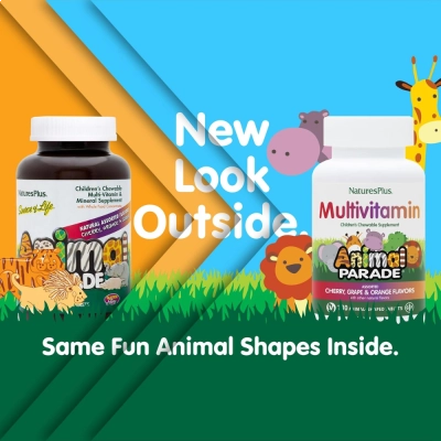Multivitaminico KIDS Animal Parade, 180 Comprimidos Mastigáveis, NaturesPlus