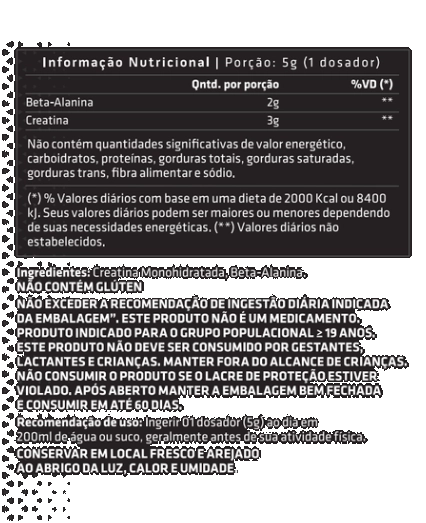 Beta Alanina + Creatina 5.0, 200g, BLK Performance