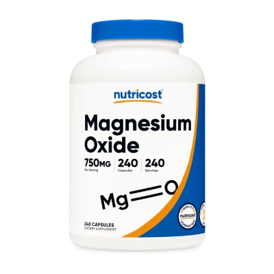 Magnésio Óxido 750mg, Energia, Saúde Muscular e Bem-Estar Diário, 240 Cápsulas, Nutricost