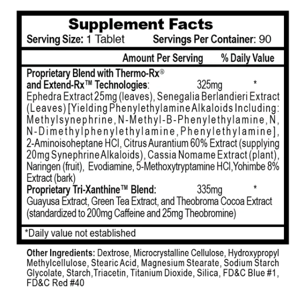 Lipodrene Hardcore Com Éfedra, 90 cápsulas, Hi-Tech Pharma