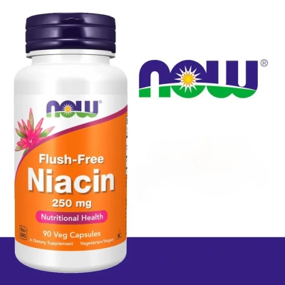  Niacina Flush Free, 250mg, 90 Cápsulas, Now