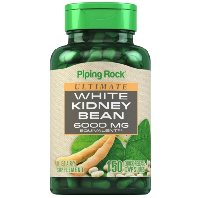 White kidney 6000mg, Extrato de Feijão Branco, 150 Cápsulas, Piping Rock