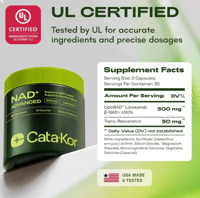 NMN - NAD 500mg, 60 Cápsulas, Cata-Kor