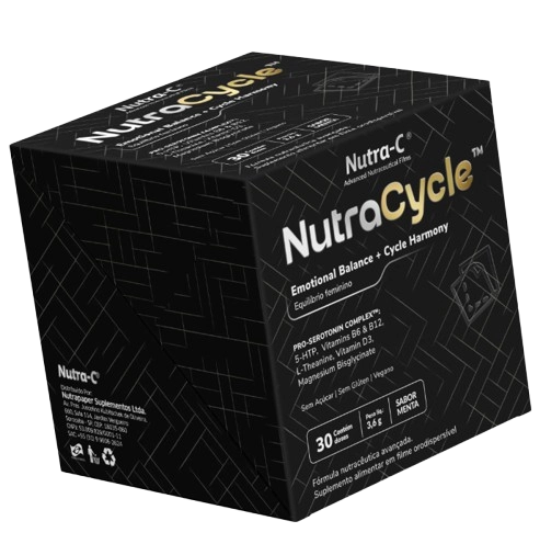 NutraCycle, Equilíbrio das Emoções e Hormônios Durante o Ciclo Menstrual, 30 Filmes Orodispersíveis Sabor Menta, Nutra-C
