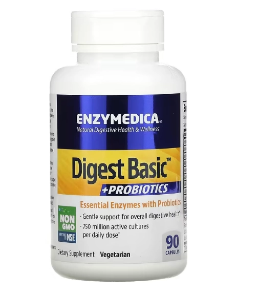 Digest Básico + Probióticos, 90 Cápsulas, Enzymedica