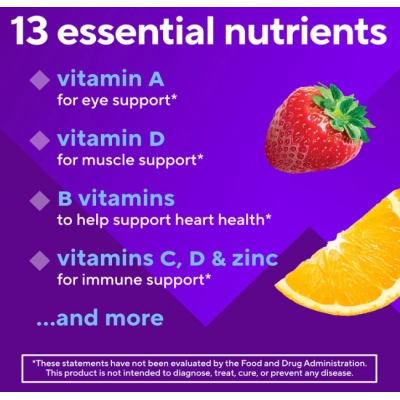 Men's 50+ Daily Multivitamin, Multivitamínico Diário Masculino 50+, 120 Gomas Sabor Maçã e Frutas cítricas, Vitafusion