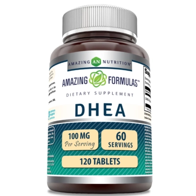 DHEA 100mg por porção, 120 Comprimidos, Amazing Formulas