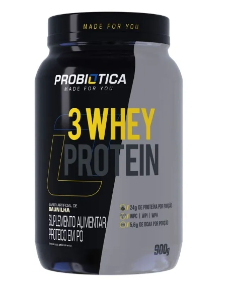 3 Whey Protein, Sabor Baunilha, 900g, Probiótica