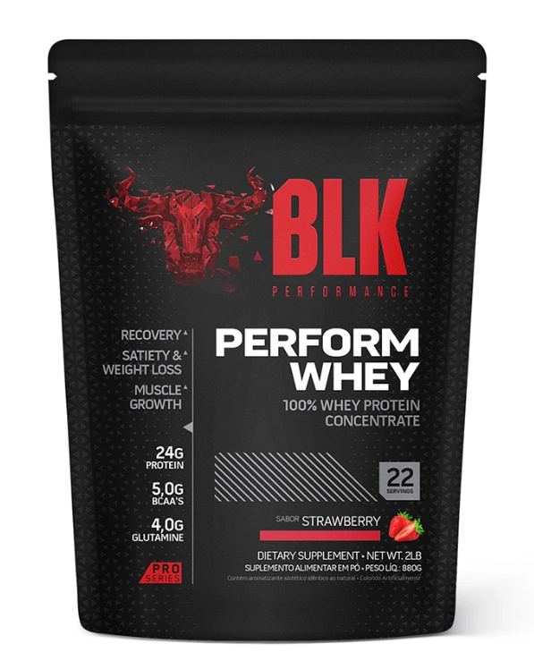 Proteina Perform Whey, Sabor Morango, 880g, BLK Performance