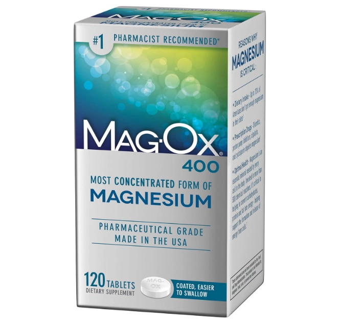 Magnésio Mag-Ox, óxido de magnésio, 483mg, 120 comprimidos, Mag-Ox 400