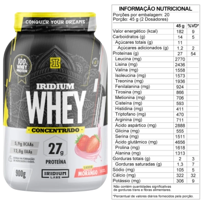 Whey Protein Concentrado, 900g, Iridium Labs