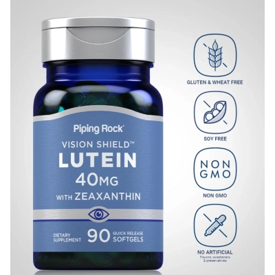 Luteína 40mg Com Zeaxantina, 90 Cápsulas, PipingRock