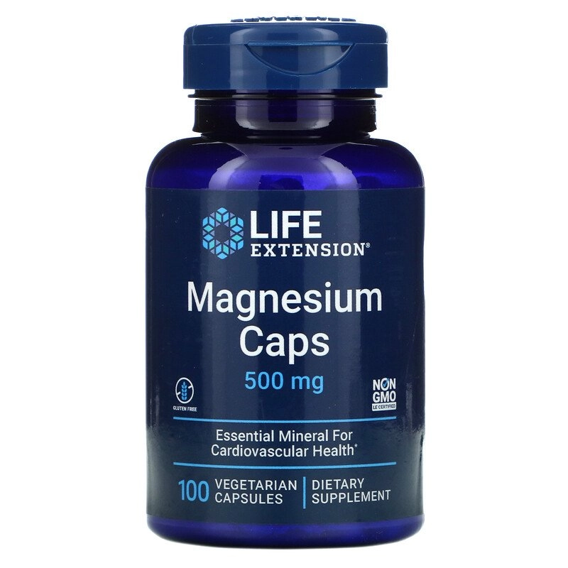 Magnésio, 500mg, 100 cápsulas, Life Extension