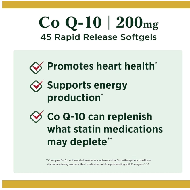 Coenzima CoQ10 200mg, 45 Cápsulas, Nature&#039;s Bounty