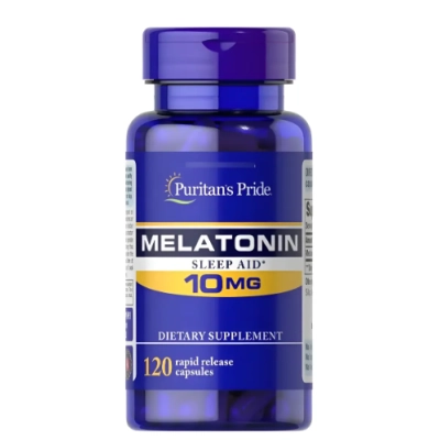 Melatonina 10mg Sleep Aid, 120 Cápsulas, Puritan's Pride