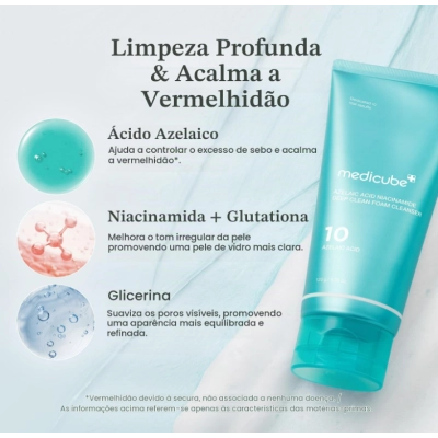 Espuma De Limpeza Facial,  com Ácido azelaico e Niacinamida, 120g, Medicube