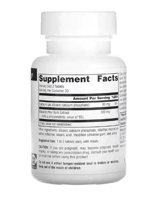 Casca de Pinheiro, Pine Bark, 150mg, 60 Comprimidos, Source Naturals