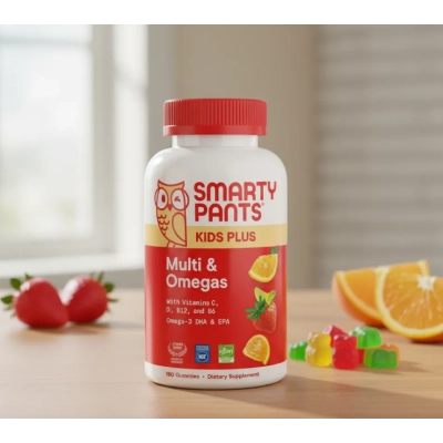 Multivitamínico e Ômegas Kids Plus, 180 Gomas Sabor Frutas, Smarty Pants