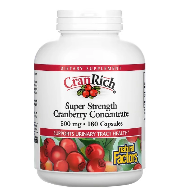 Super Força, Cranberry CranRich Concentrado, 500mg, 180 Cápsulas, Natural Factors