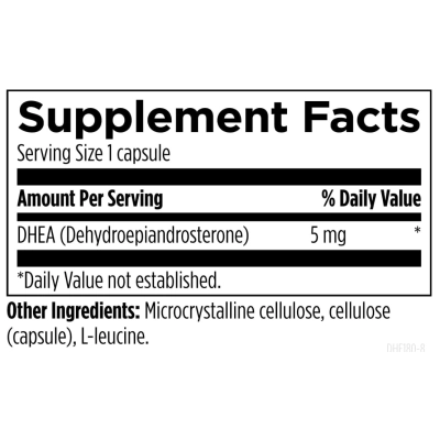 DHEA 5mg, Auxiliar no Envelhecimento Saudável, 180 Cápsulas, Designs for Health