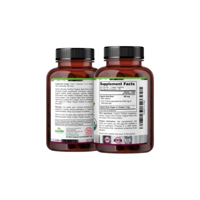 Organic Beet Root, 8000Mg, 120 Cápsulas, Zazzee