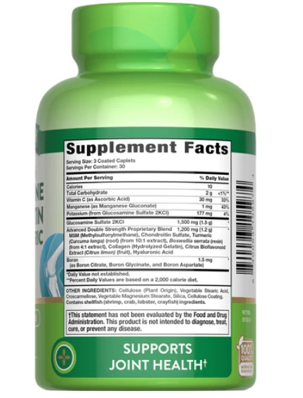 Glucosamina, Condroitina, MSM de Dupla Força e Complexo de Cúrcuma, 90 Cápsulas, Nature's Truth