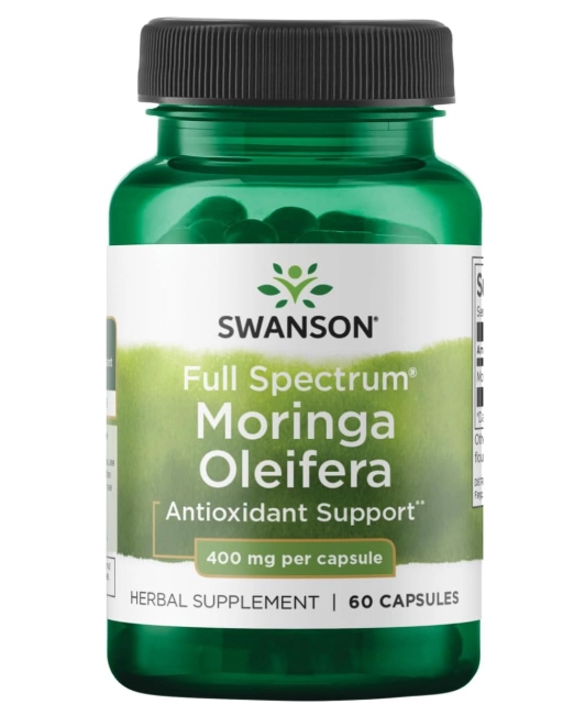 Full Spectrum Moringa Oleifera 400mg, 60 Cápsulas, Swanson