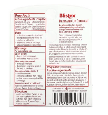 Pomada labial medicamentosa, 6g, Blistex