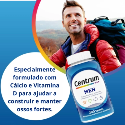 Centrum Men Multi-Vitamin, 200 Comprimidos, Importado