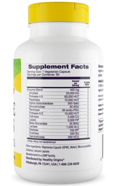 Enzimas Digestivas, 90 Cápsulas, Healthy Origins