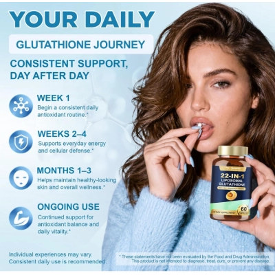 Glutationa Lipossomal 1000mg, 22 em 1, 60 Cápsulas, Totaria Health