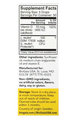 Protectis Infantil, Gotas Probióticas, com Vitamina D, 10ml, BioGaia