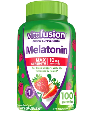 Melatonina, 10mg, 100 Gomas, Sabor Morango, Vitafusion
