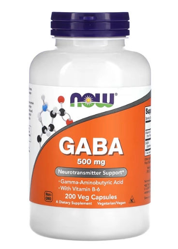 Gaba Com Vitamina B6, 500mg, 200 Capsulas, Now