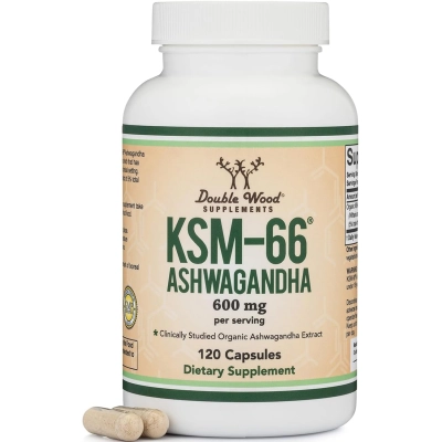 Ashwagandha KSM‑66®, 600 mg, 120 cápsulas, Double Wood