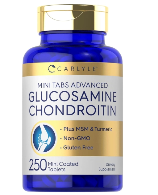Glucosamina e Condroitina, com MSM e Cúrcuma, 250 Comprimidos, Carlyle