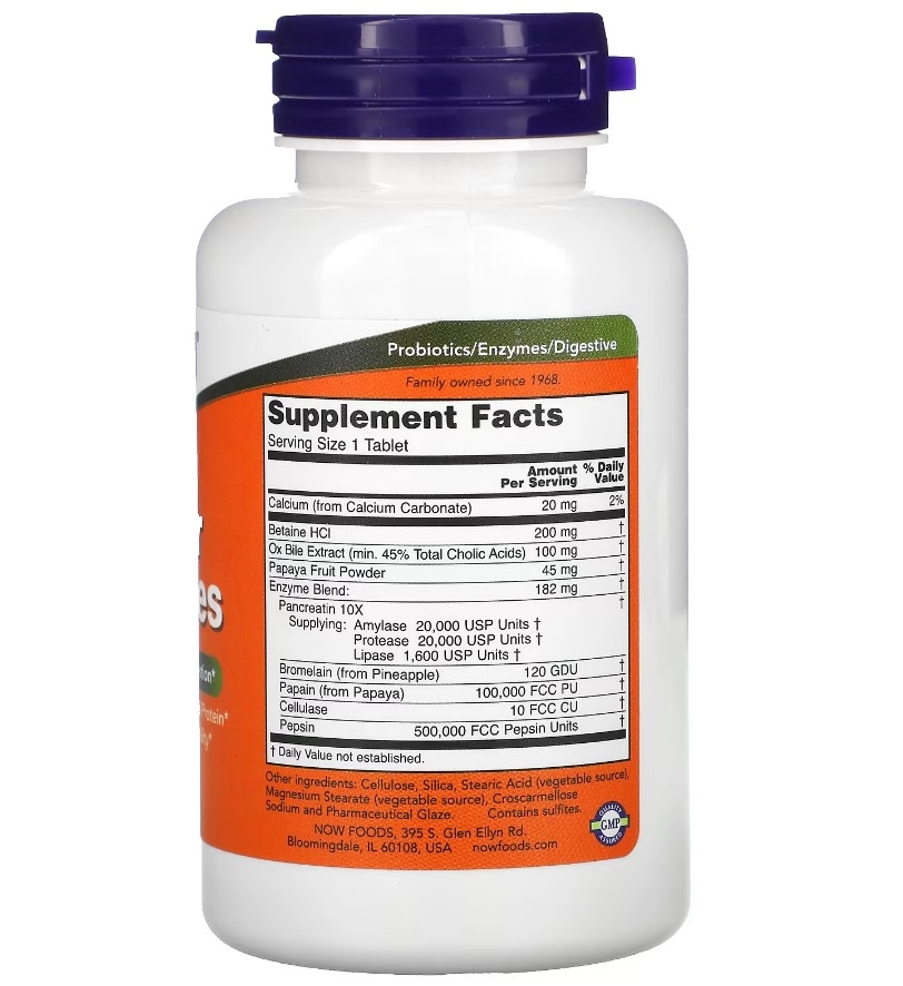 Super Enzimas,182mg, 90 Comprimidos, Now