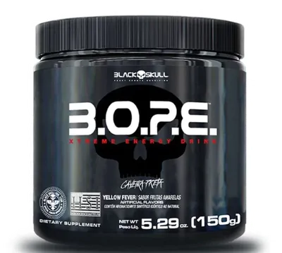 Pré Treino B.O.P.E, 300g, Sabor Frutas Vermelhas, Black Skull