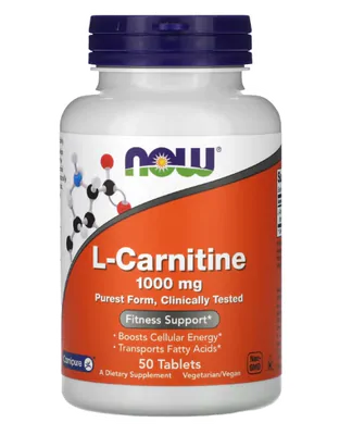 L-Carnitina, 1000mg, 50 comprimidos, Now