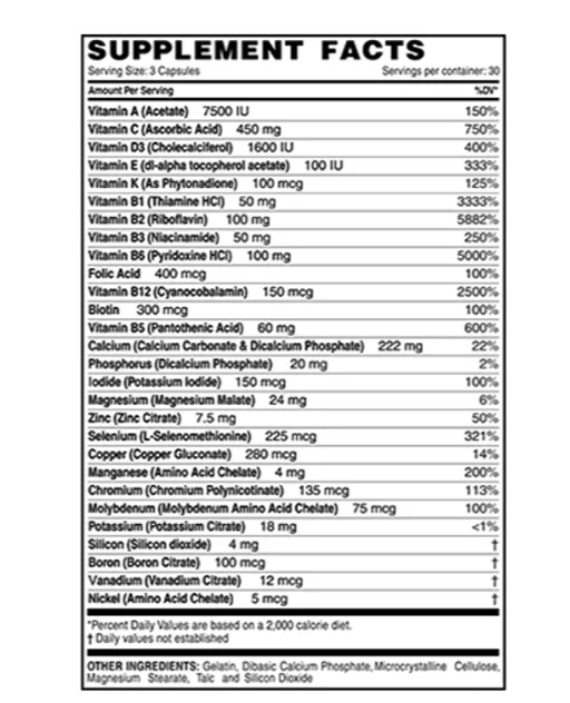 Multi Fase Advanced Multivitamínico, 90 Cápsulas, Landerfit