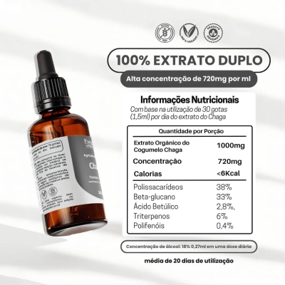 Extrato Líquido Cogumelo Chaga, 30ml - Microdose Life