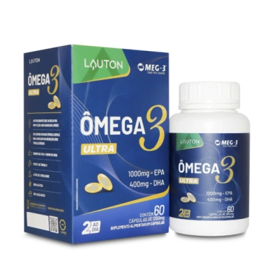 Ômega 3 Ultra EPA 1000mg DHA 400mg, 60 Cápsulas, Lauton Nutrition