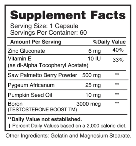 Prostate Plus com Saw Palmetto 500mg, 60 Cápsulas, Earth's Creation