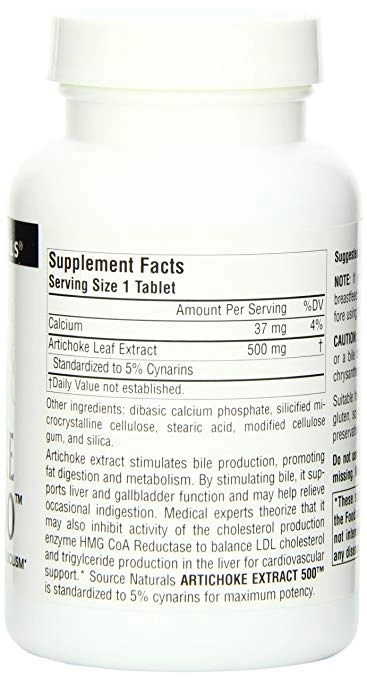 Extrato de Alcachofra, 500mg, 90 comprimidos, Source Naturals