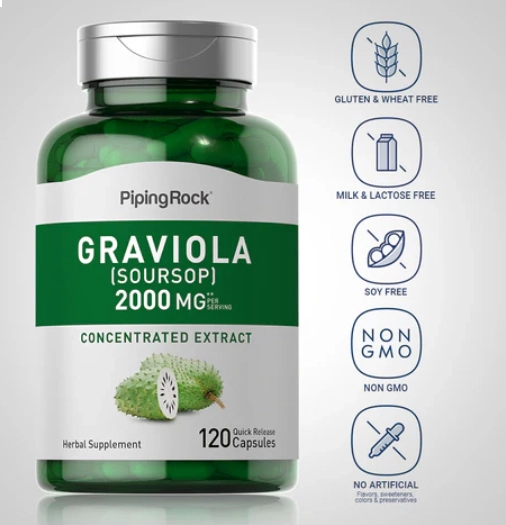 Graviola 2000mg, 120 Cápsulas, PipingRock