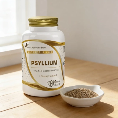 Psyllium , Fibras Naturais, 90 Cápsulas, Flora Nativa