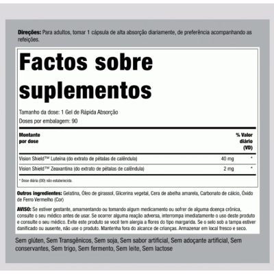 Luteína 40mg Com Zeaxantina, 90 Cápsulas, PipingRock