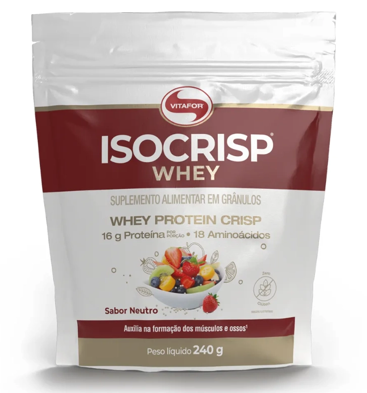 Isocrisp Whey Pouch, Sabor Neutro, 240g, Vitafor
